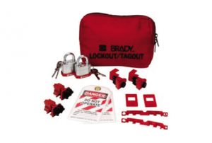 Brady-Kit-Malote-para-Travamento-de-Disjuntor-com-Cartões-de-Travamento-e-Cadeados-de-Aço-JAV
